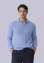 Load image into Gallery viewer, AZURE MERINO POLO SWEATER
