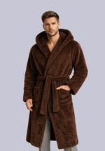 Load image into Gallery viewer, CARAMEL WINTER HOODIE ROBE

