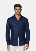Load image into Gallery viewer, INDIGO LINEN SHIRT
