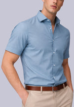 Load image into Gallery viewer, TEAL HALF BAMBOO SILK SHIRT
