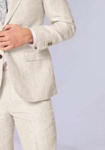 ALMOND WHITE NOTCH LINEN JACKET