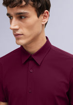 Load image into Gallery viewer, MAROON HALF BAMBOO SILK SHIRT
