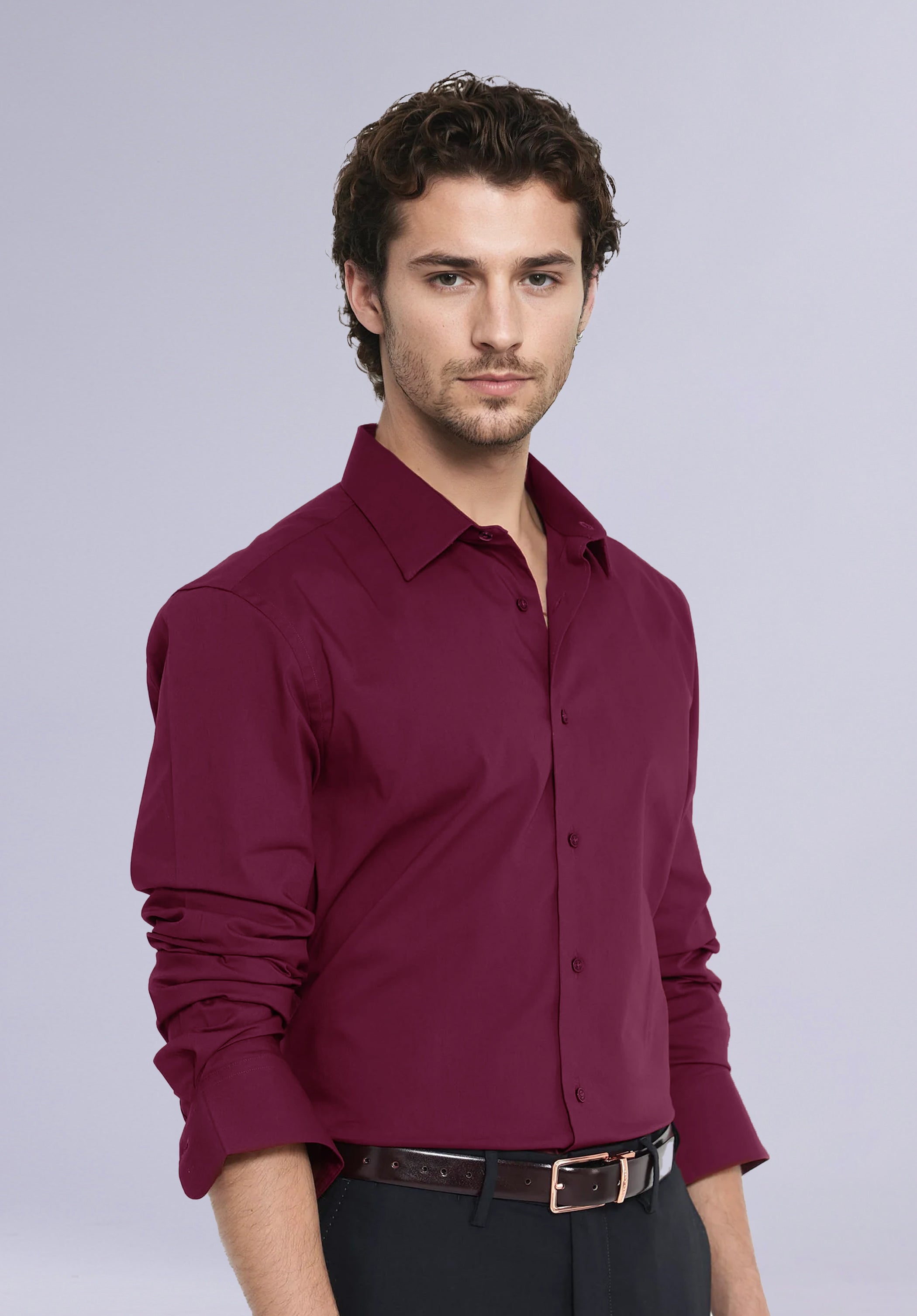 MAROON BAMBOO SILK SHIRT
