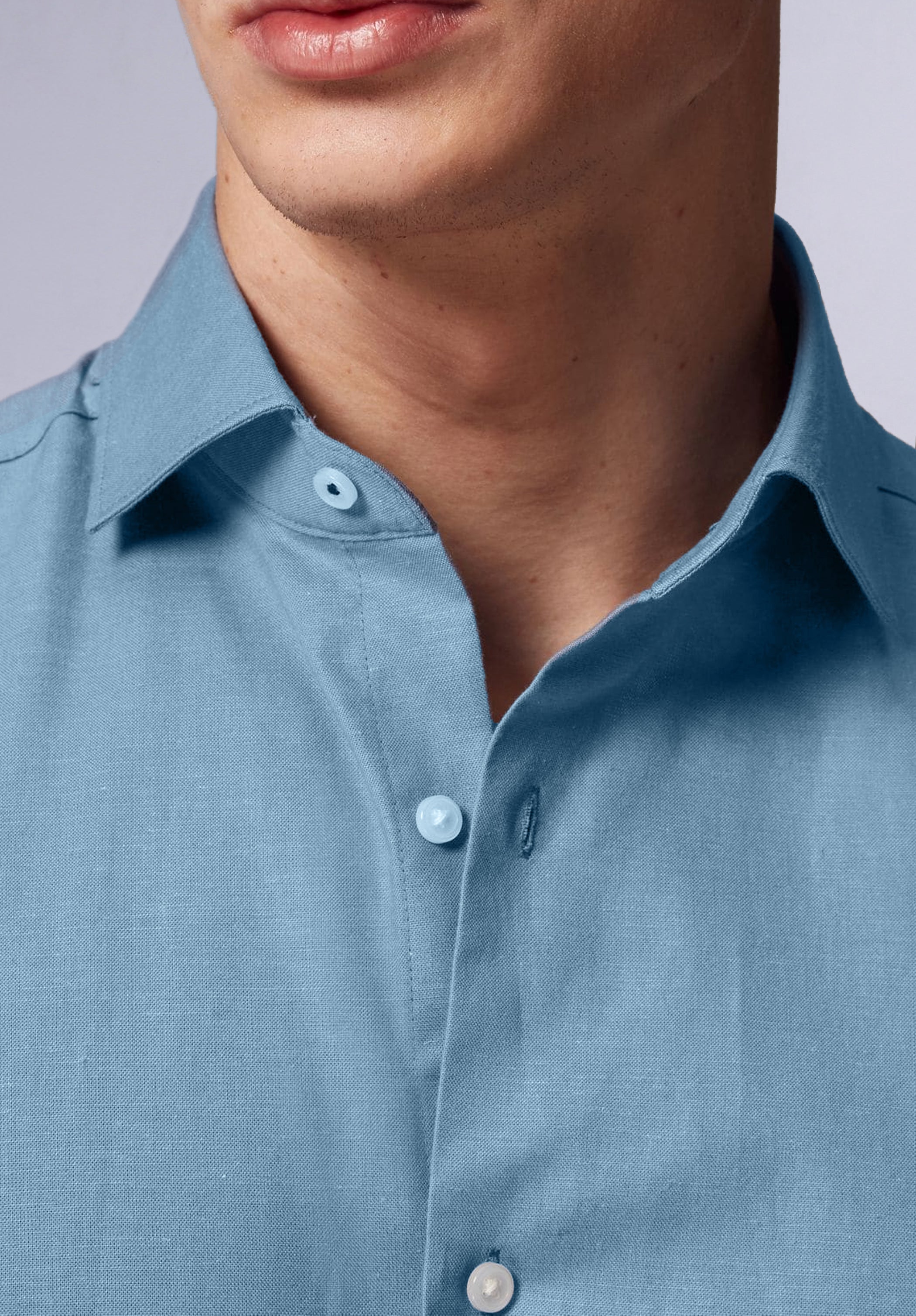 TEAL HALF BAMBOO SILK SHIRT